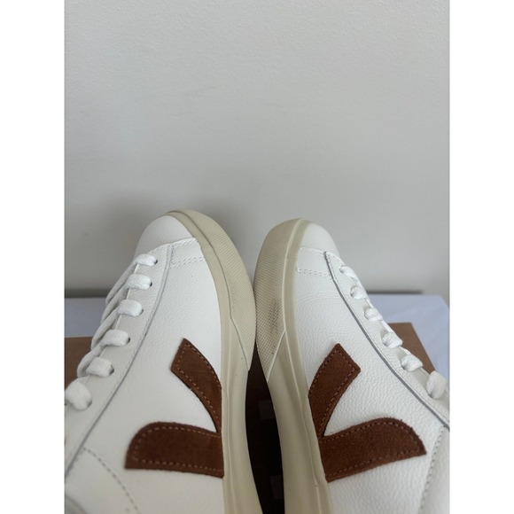 Veja Campo Leather White Cognac Womens Size 10 sneakers new with box - Picture 7 of 11